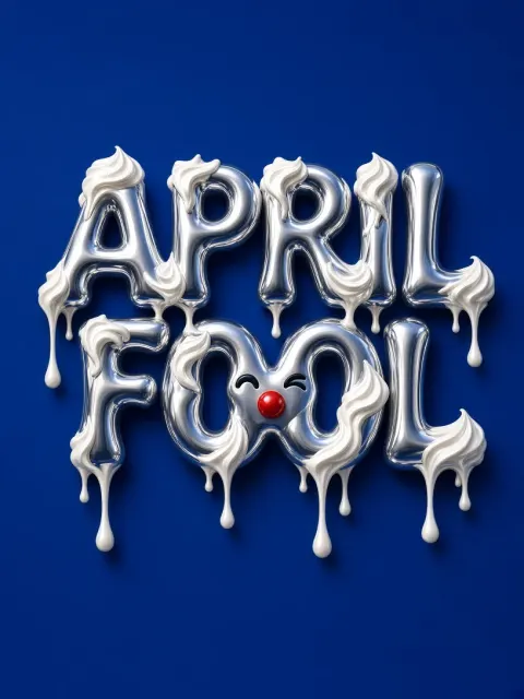 Modern Art image example: Minimalist Optical Illusion Melting Type April Fools Poster