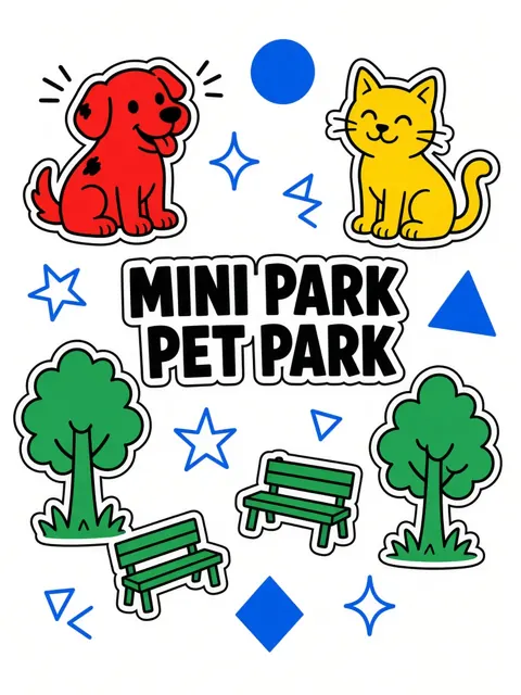 Vintage image example: American Vintage Sticker Style Pet Brand Visual Design