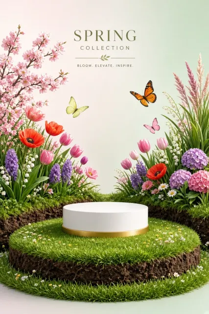 Fauna image example: Spring Floral Cutaway Display Podium Poster