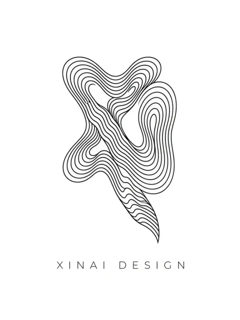 Central Symmetry image example: Water Ripple Pattern Graphic Typography Poster