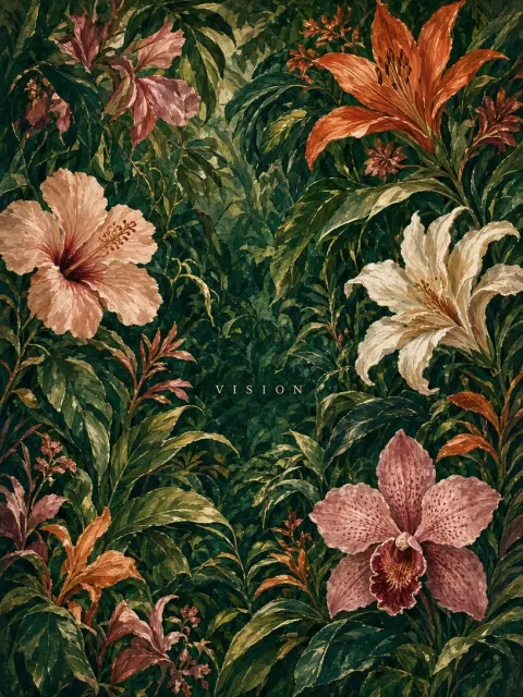 Hermes Style Green Jungle Fashion Illustration