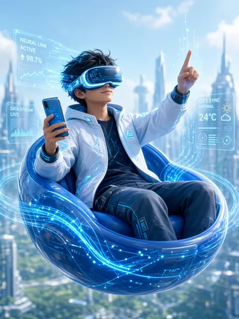Futuristic 3D VR Youth Illustration