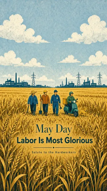 Retro Graphic image example: Screen Printed Flat Vector Labor Day Poster