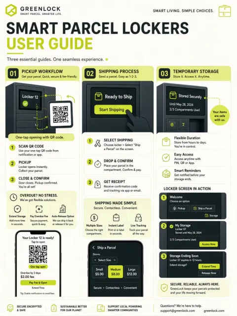 UI & UX image example: Smart Parcel Locker User Guide UI Poster