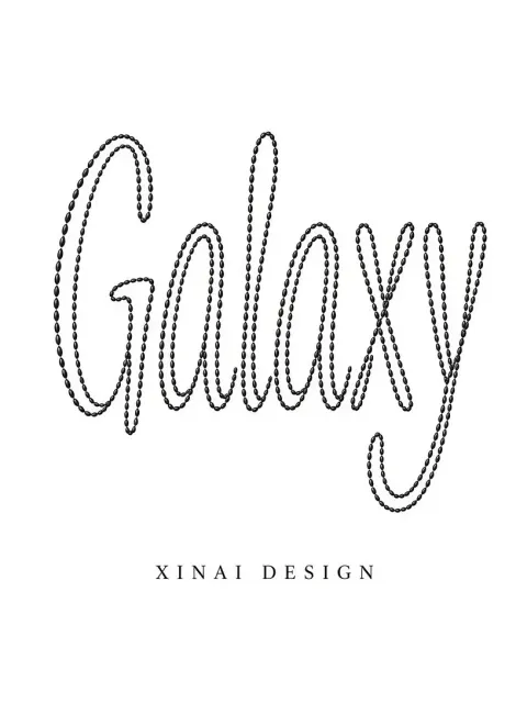 Geometric Graphic image example: Stretched Elliptical Galaxy Typography Design