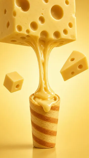 Cheese image example: Cheese Wafer Roll Snack Commercial Poster