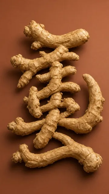 Organic image example: Ginger Root Calligraphy Typographic Art