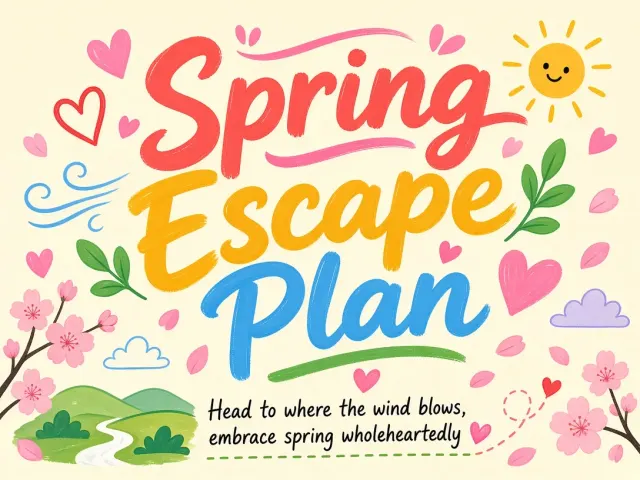 Spring Poster image example: Spring Escape Plan Creative Typographic Poster