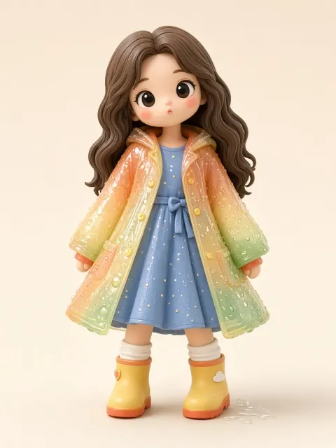 Rainy Day image example: Designer Vinyl Toy Girl in Rainy Day