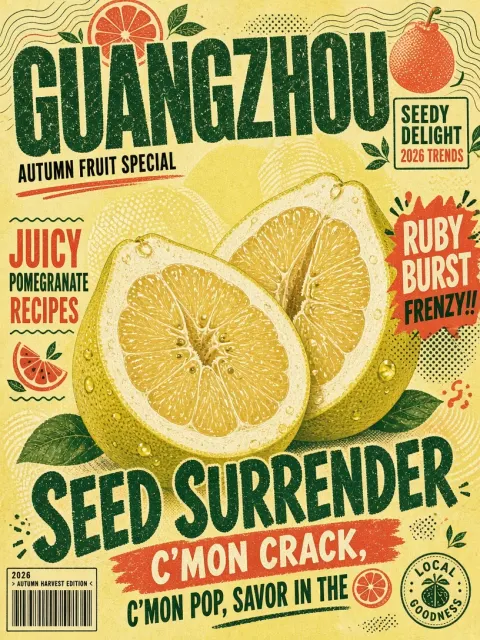 Magazine Cover image example: Screen Printed Pomelo Food Magazine Cover