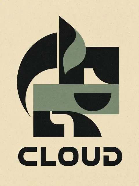 Minimalist Vector image example: Retro Geometric Lettermark Logo Design