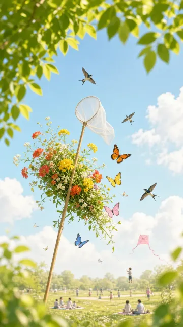 Wildlife image example: Spring Wildflowers Butterfly Net Fresh Poster