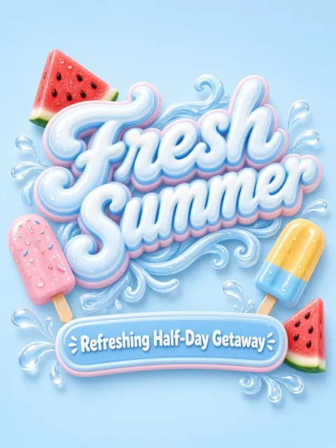 Dynamic Energy image example: 3D Bubble Lettering Fresh Summer Variety Title