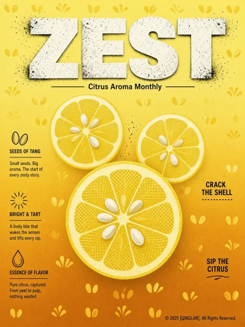 Zest Minimalist Geometric Lemon Poster