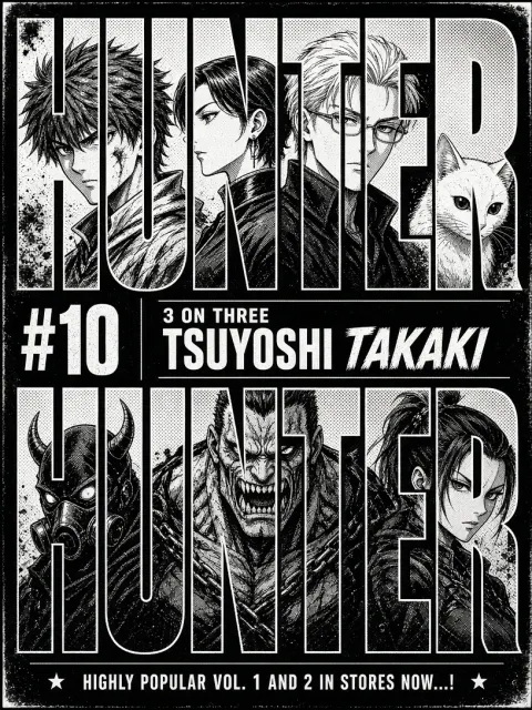 Abstract image example: Black and White Manga Graphic Novel Cover
