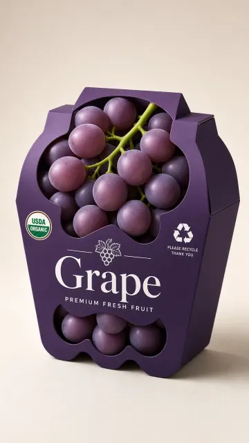 Product Photography image example: Grape Cluster Structural Fruit Packaging