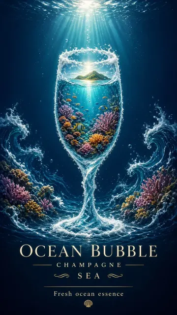 Surreal Marine Champagne Flute Cocktail Ad