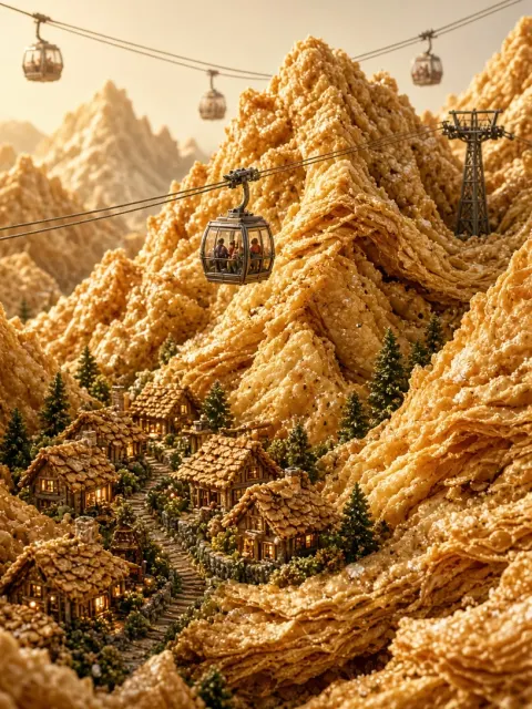 Architecture Space image example: Crispy Biscuit Mountain Landscape Miniature