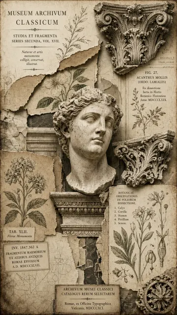 Archival Aesthetic image example: Classical Maximalist Collage Sculpture Poster