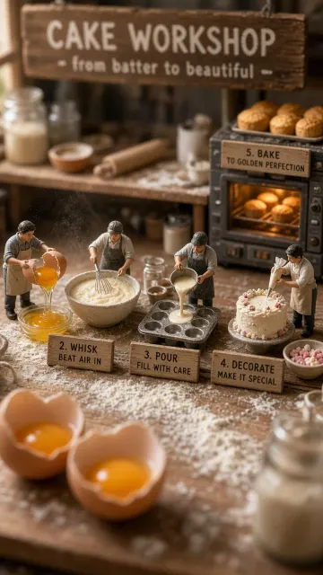 Miniature Diorama Tiny Baker Cake Workshop