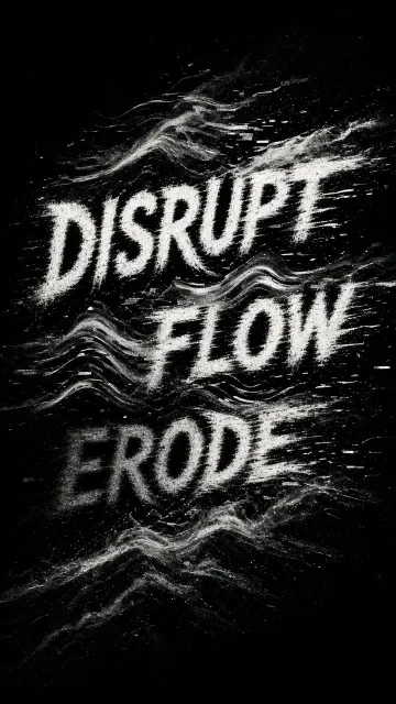 Dark Atmosphere image example: Experimental Wind-Distorted Typography