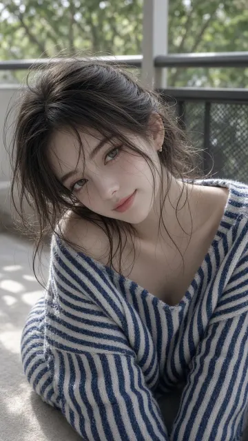 Lifestyle image example: Lazy Balcony Portrait of a Fair-Skinned Girl