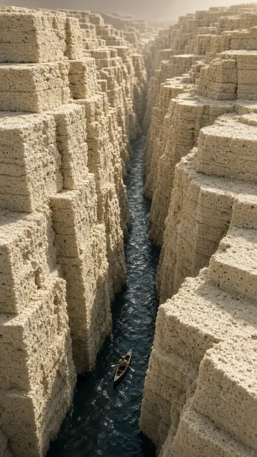 Macro Miniature Dried Tofu Canyon Fantasy Landscape