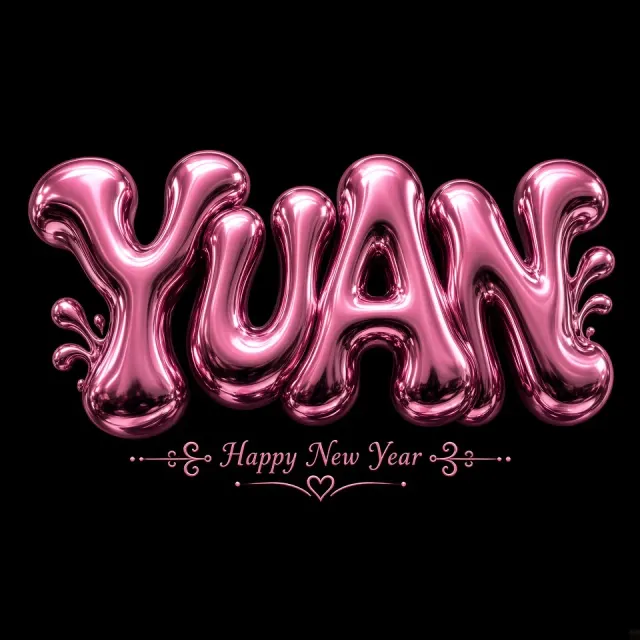 Graffiti Art image example: Pink 3D Metallic Bubble Graffiti Typography