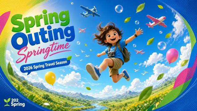 Worm-Eye View Spring Outing 3D Commercial Poster