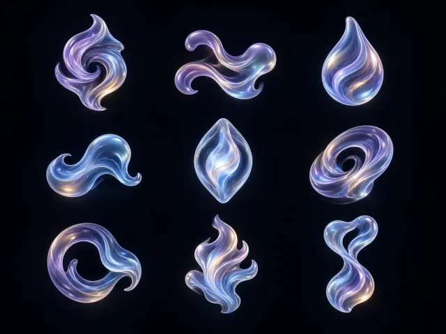 Experimental Fluid Light Icon Design System