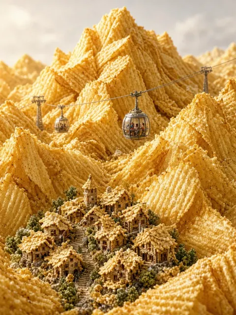 Fantasy image example: Fantasy Potato Chip Mountain Landscape