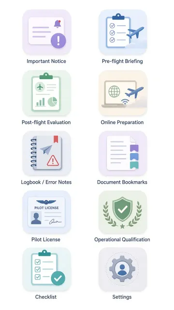 Clean Design image example: Flat Fresh Flight Management UI Icon Set