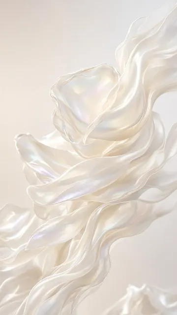 Ethereal Translucent White Fluid Petals Background