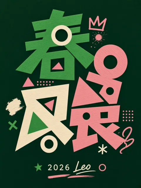 Playful Geometric Spring Romance Art Typography