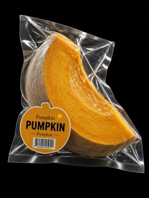 Hyperrealistic 3D Render of Vacuum Packed Yellow Pumpkin