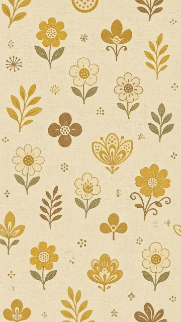 Folk Textile Loose Floral Geometric Pattern