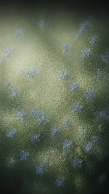 Frosted Glass Texture with Blue Floral Pattern
