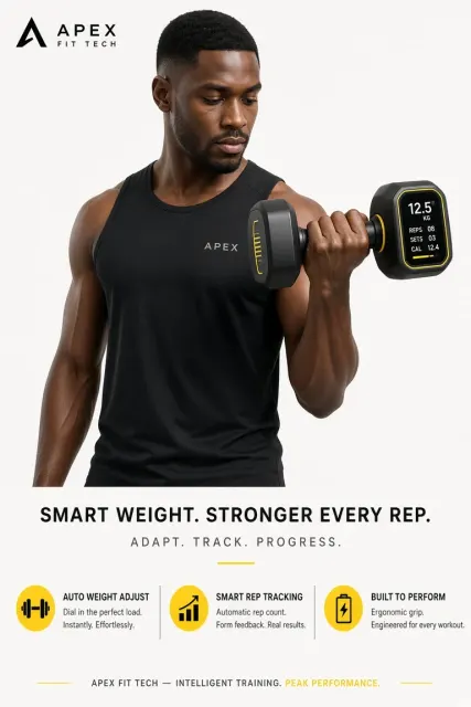 people image example: Smart Tech Dumbbell Fitness Commercial Poster