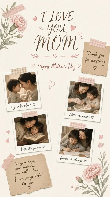 Presentation Template image example: Soft Aesthetic Mother's Day Collage Poster