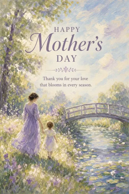 Monet Impressionist Garden Mother's Day Poster