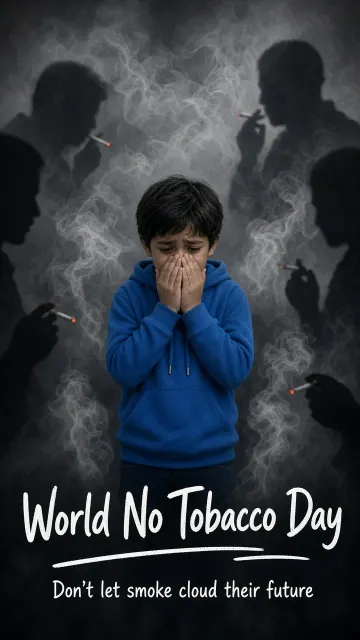 Conceptual Art image example: World No Tobacco Day Public Awareness Illustration