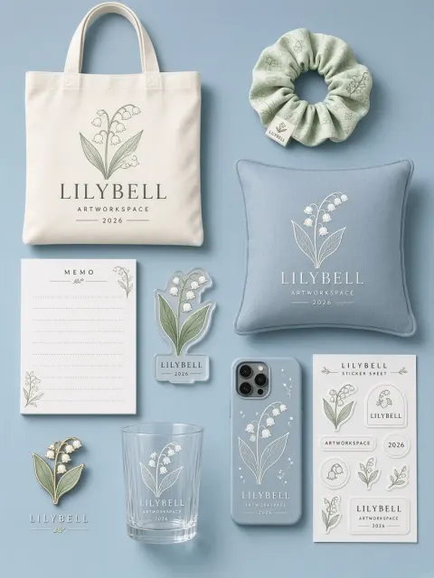 Lily of the Valley Merchandise Collection Mockup