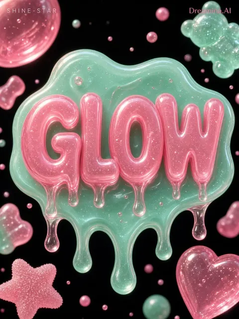 Glossy Jelly 3D Typography Poster