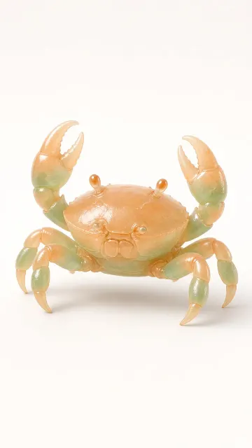 Realistic Frosted Translucent Crab 3D Render