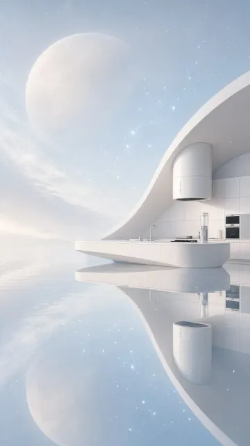 Cosmic Island Concept Luxury Kitchen Appliance Poster