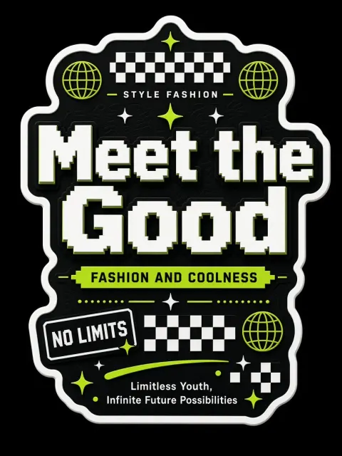 Neon Lighting Effects image example: Streetwear Pixel Badge Typography Graphic Poster