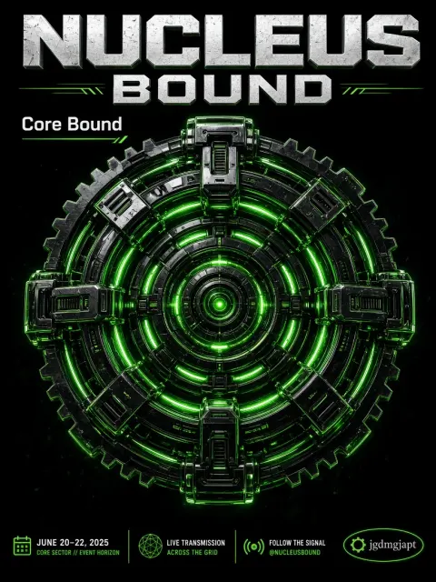 Mechanical image example: Sci-Fi Metallic Core Bound Gear Poster