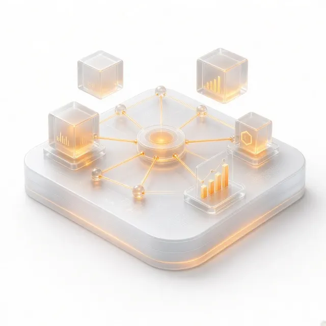 Frosted Glass 3D Tech Network Banner