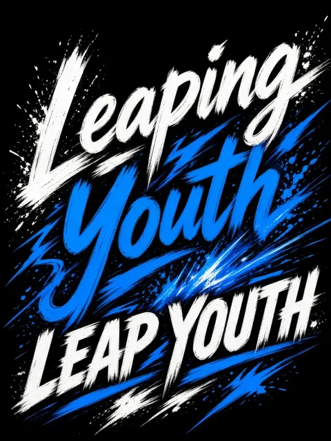 Extreme Sports image example: Dynamic Splatter Leap Youth Action Typography Design