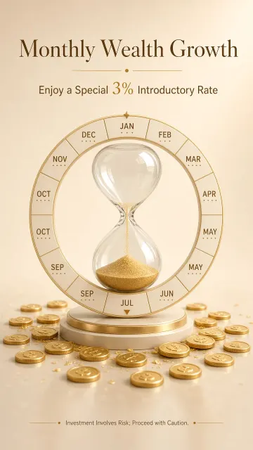 Hourglass and Monthly Scale Wealth Management Poster